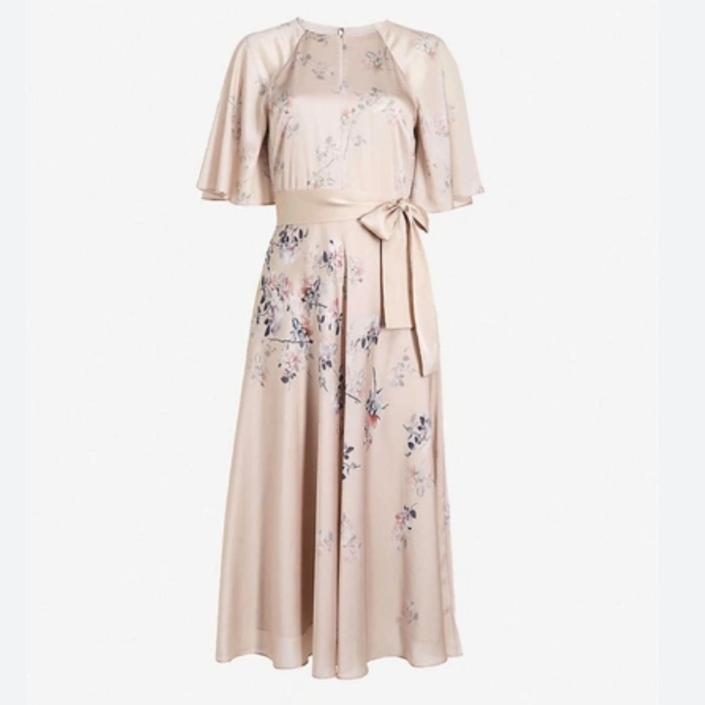 Ted Baker dress Elegant Floral Pink size UK (4)-US(10) Missing belt - Picture 2 of 10